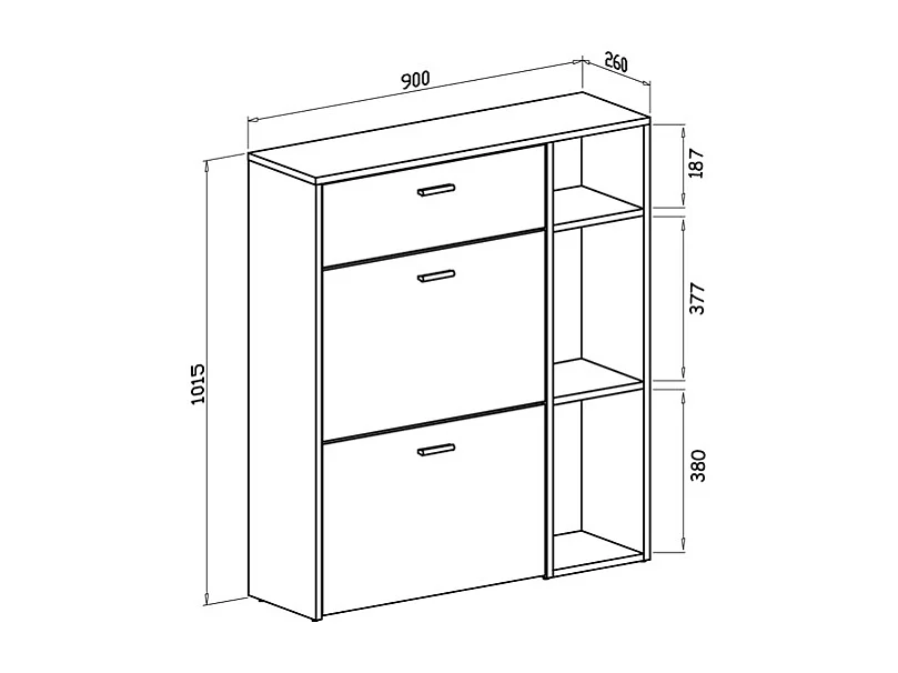 Zapatero Furniture, Windmodel, 90x26x101.5cm, TEGROEP HALL EN HALL, Grijs en eiken, Moderne stijl