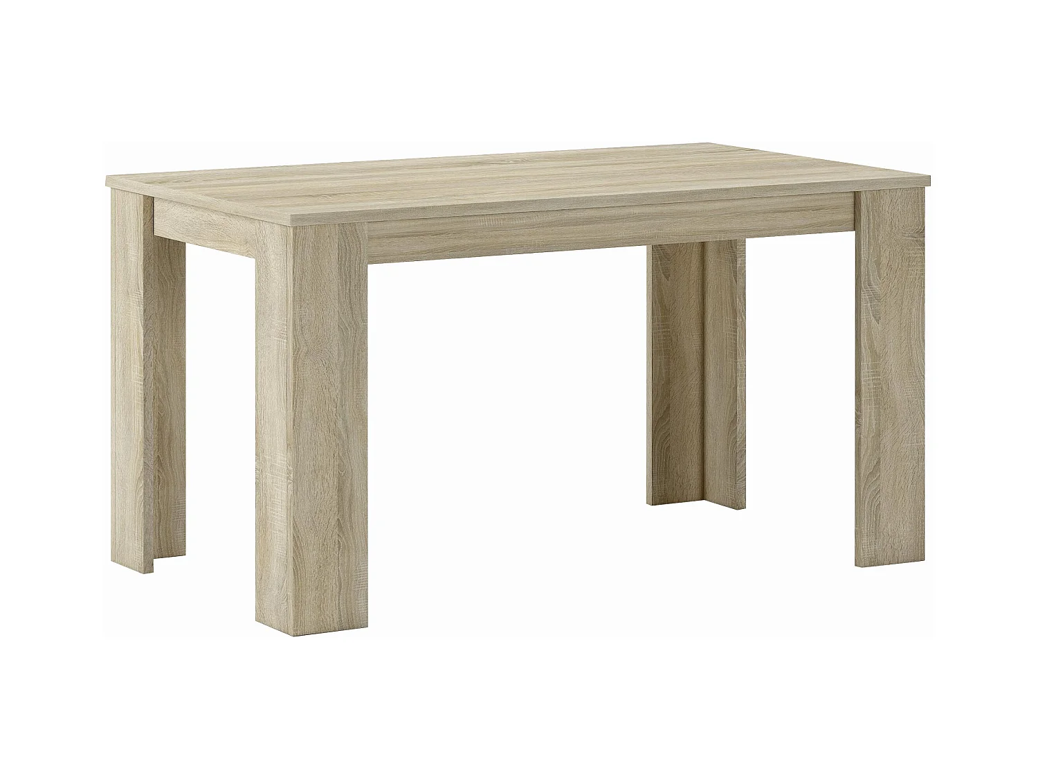 Tavolo Consolle da pranzo e soggiorno, rettangolare, da 140 cm, colore Rovere chiaro, misure: 80 Larghezza x 138 Lunghezza 75 cm Altezza fino a 6 persone