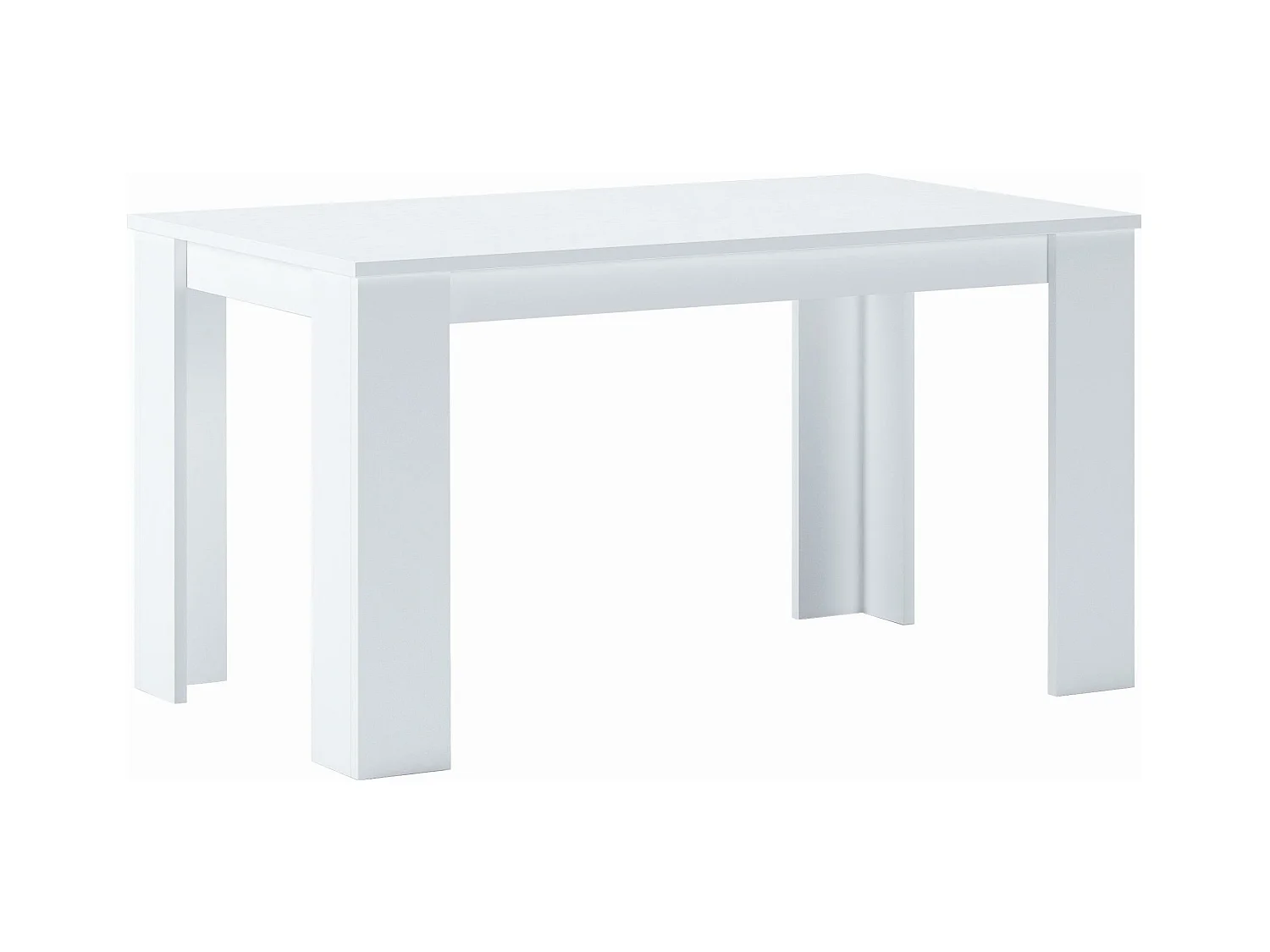 Table de salle à manger et séjour, de 140 cm blanc mat, Jusqu'à 6 personnes