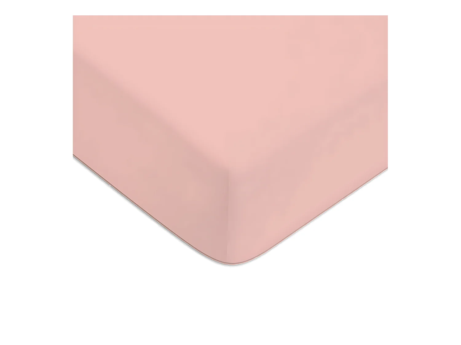Drap housse en coton 57 fils uni bonnet 25cm rose 180x200cm