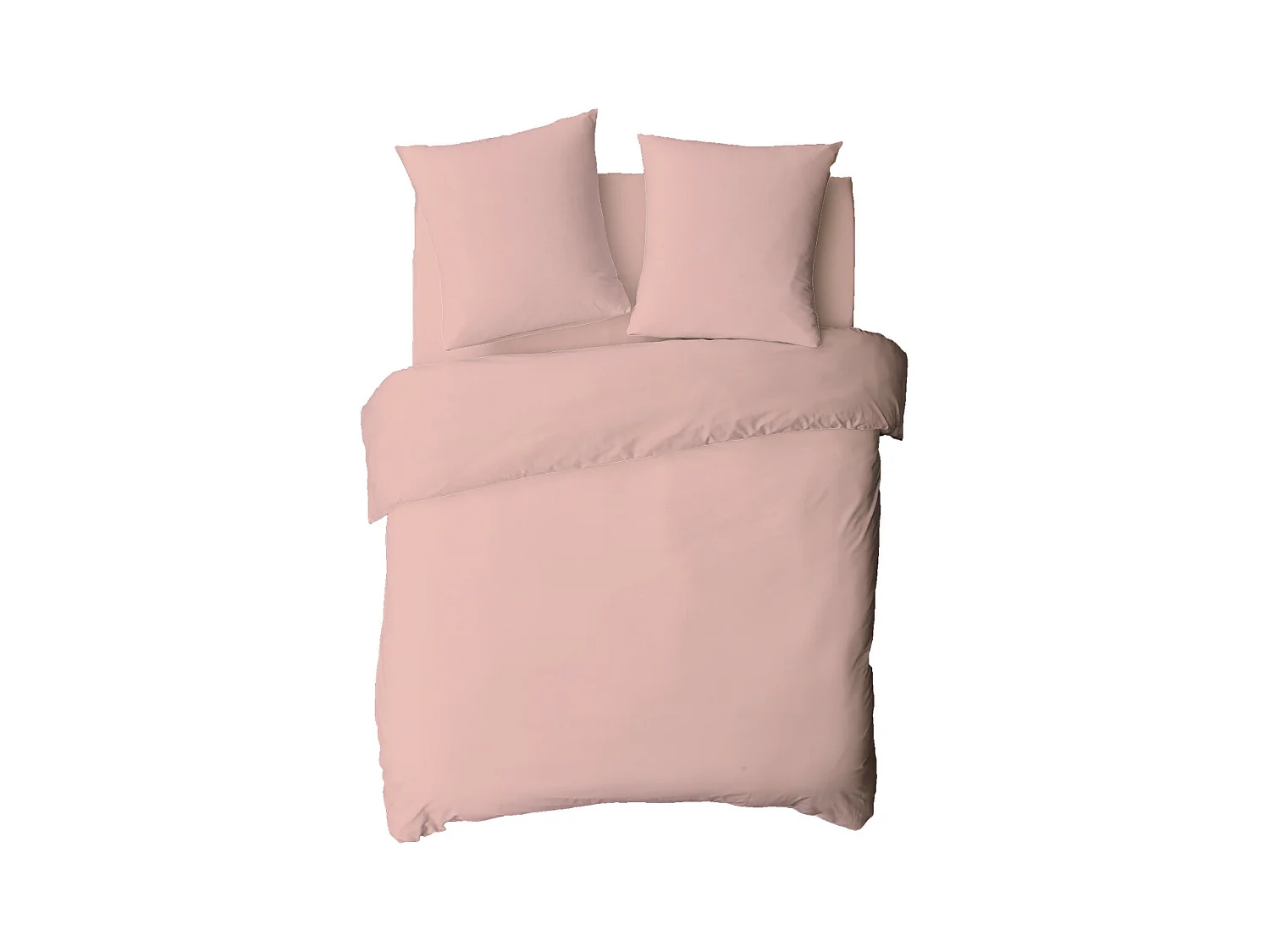 Drap housse en coton 57 fils uni bonnet 25cm rose 180x200cm