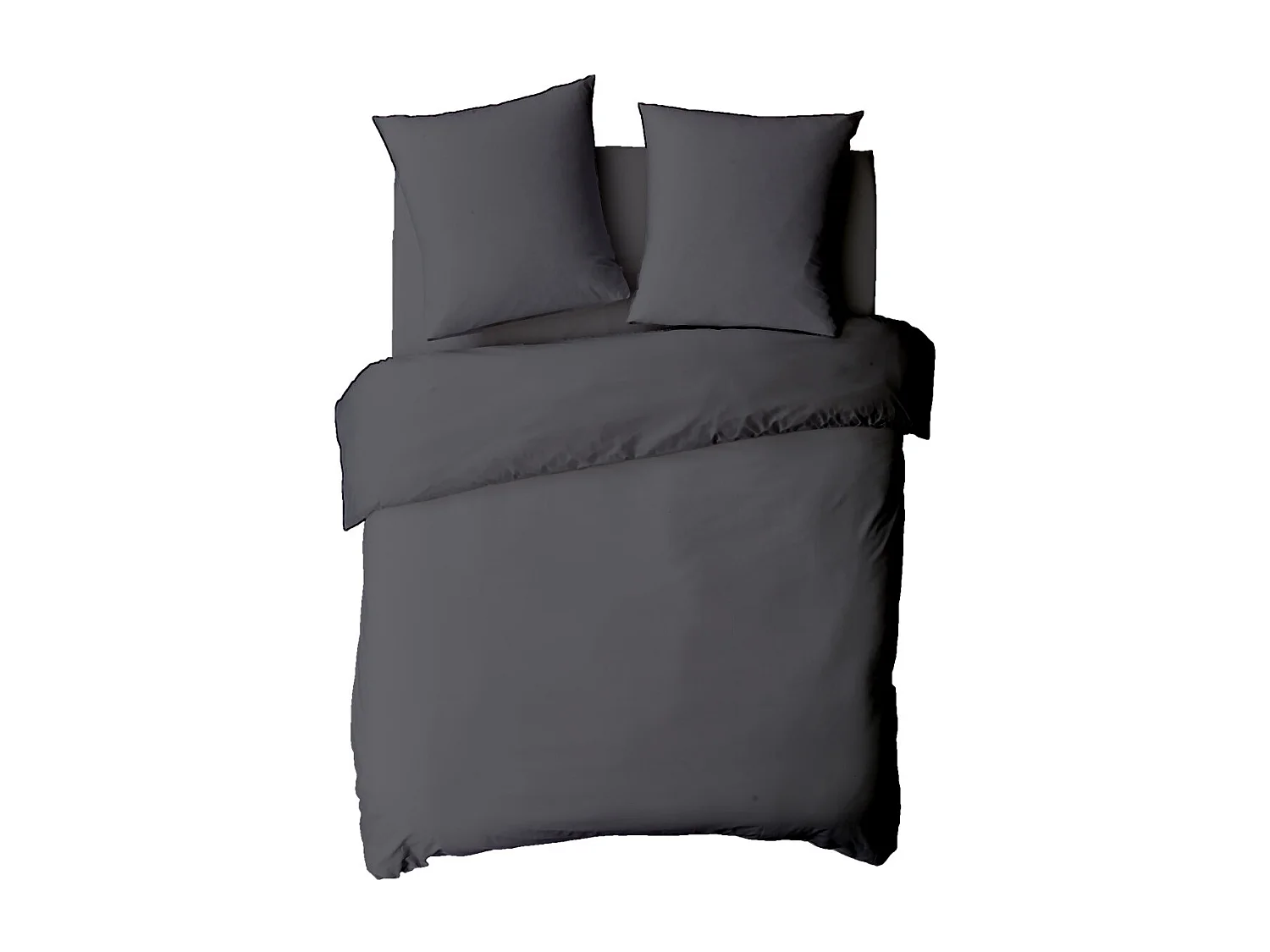 Drap housse en coton 57 fils uni bonnet 25cm zinc 180x200cm