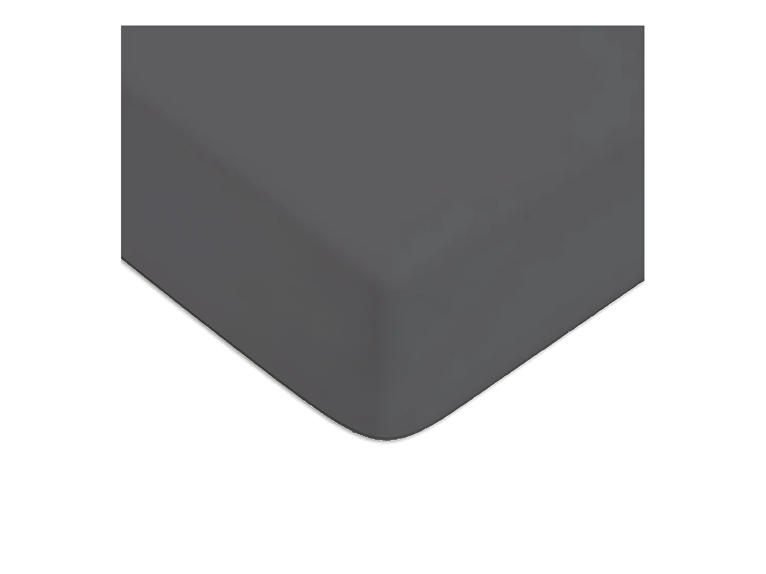 Drap housse en coton 57 fils uni bonnet 25cm zinc 180x200cm