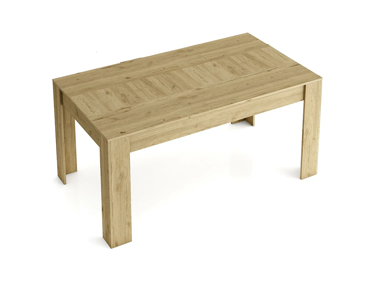Table de Salle à manger 140cm extensible 200cm Naturale mat, 90.4x140.4/200.4x76.1