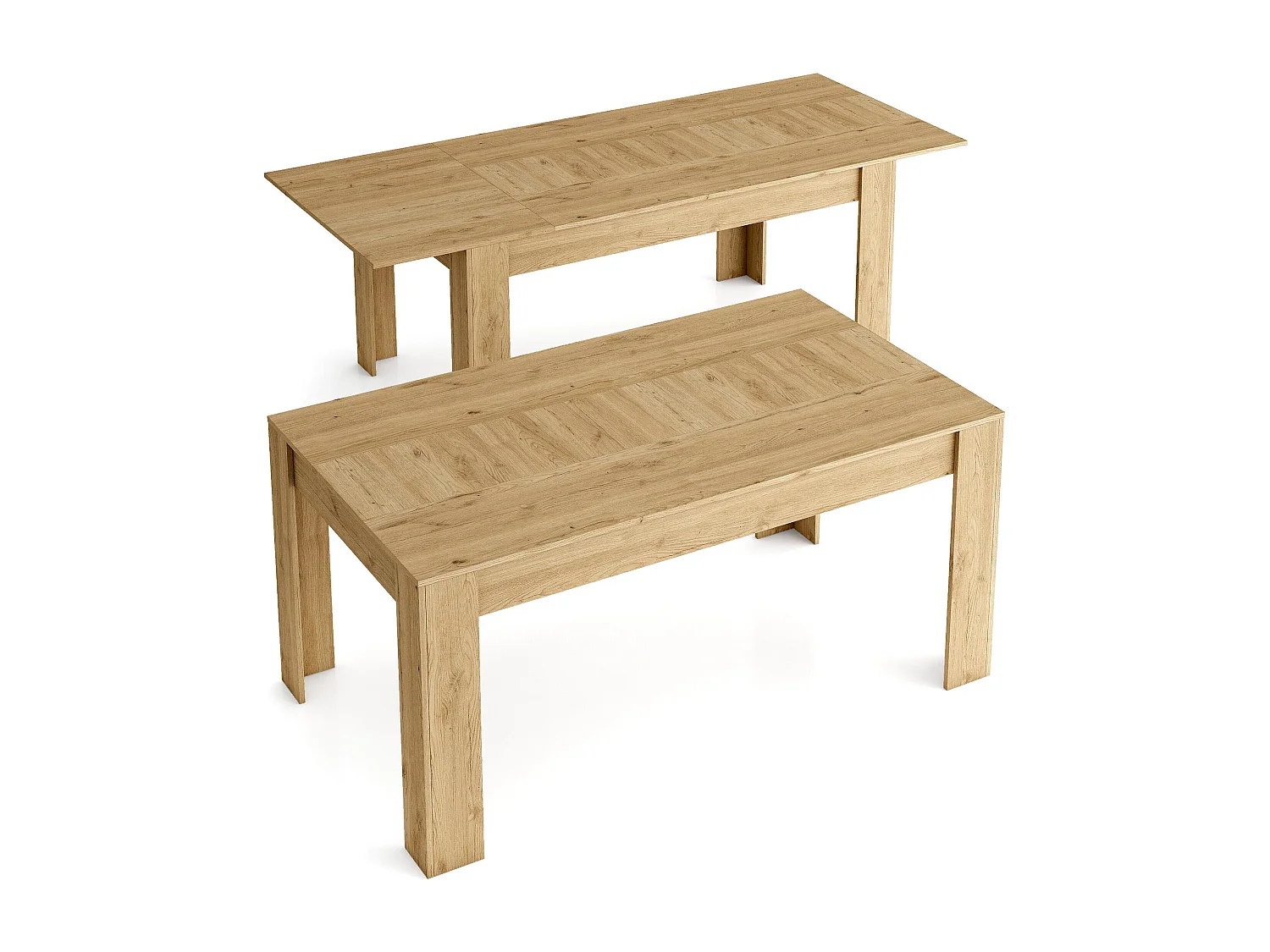 Mesa de Comedor de 140cm extensible 200cm, Color Naturale.