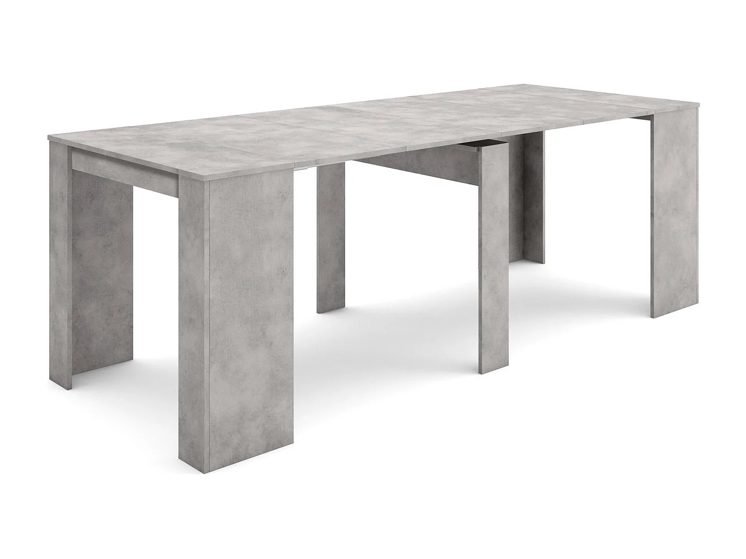 Mesa Consola Extensível, 222x90x77cm, Para 10 pessoas, Mesa de Jantar, Cimento