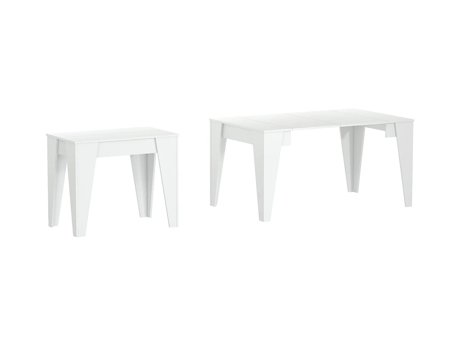 Tafel TM uitschuifbare eetkamerconsole met verlengbladen tot 146 cm, wit mat