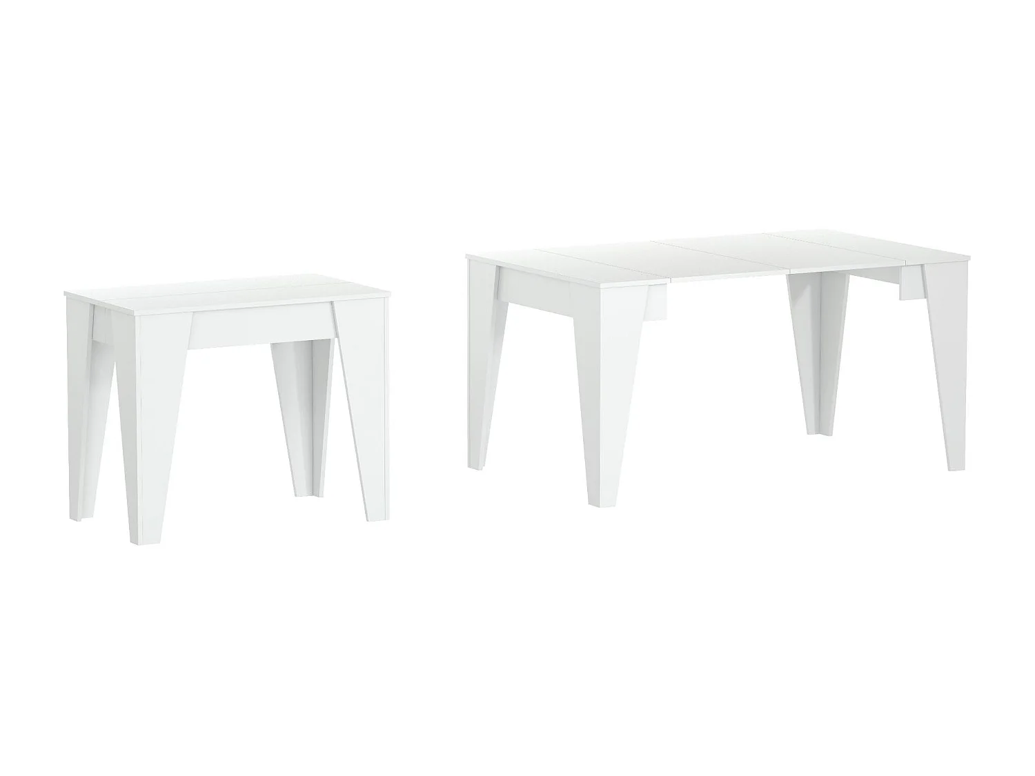 Tafel TM uitschuifbare eetkamerconsole met verlengbladen tot 146 cm, wit mat