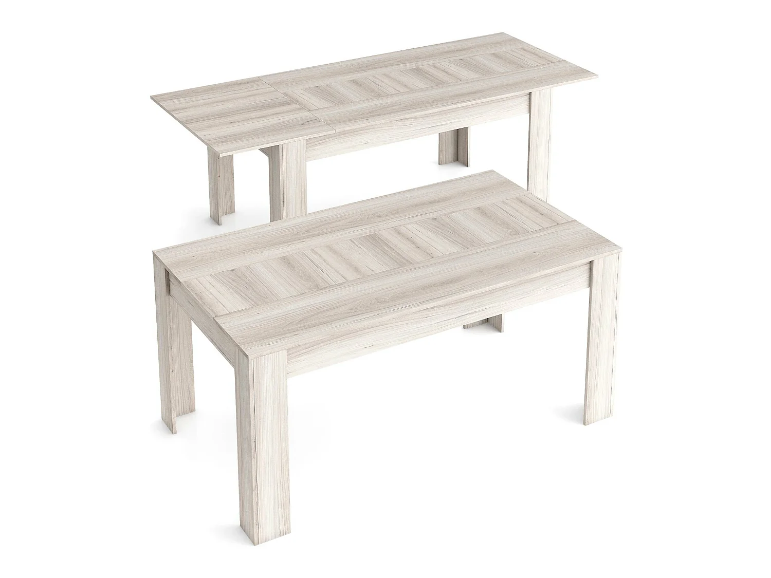 Tavolo da pranzo 140cm allungabile 200cm, Colore Shamal, Dimensioni: 90.4 Larghezza x 140.4/200.4 Lunghezza 76.1 cm Altezza