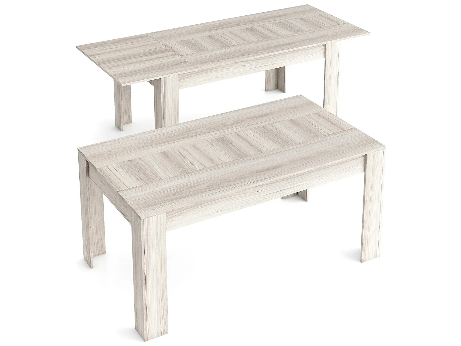 Tavolo da pranzo 140cm allungabile 200cm, Colore Shamal, Dimensioni: 90.4 Larghezza x 140.4/200.4 Lunghezza 76.1 cm Altezza