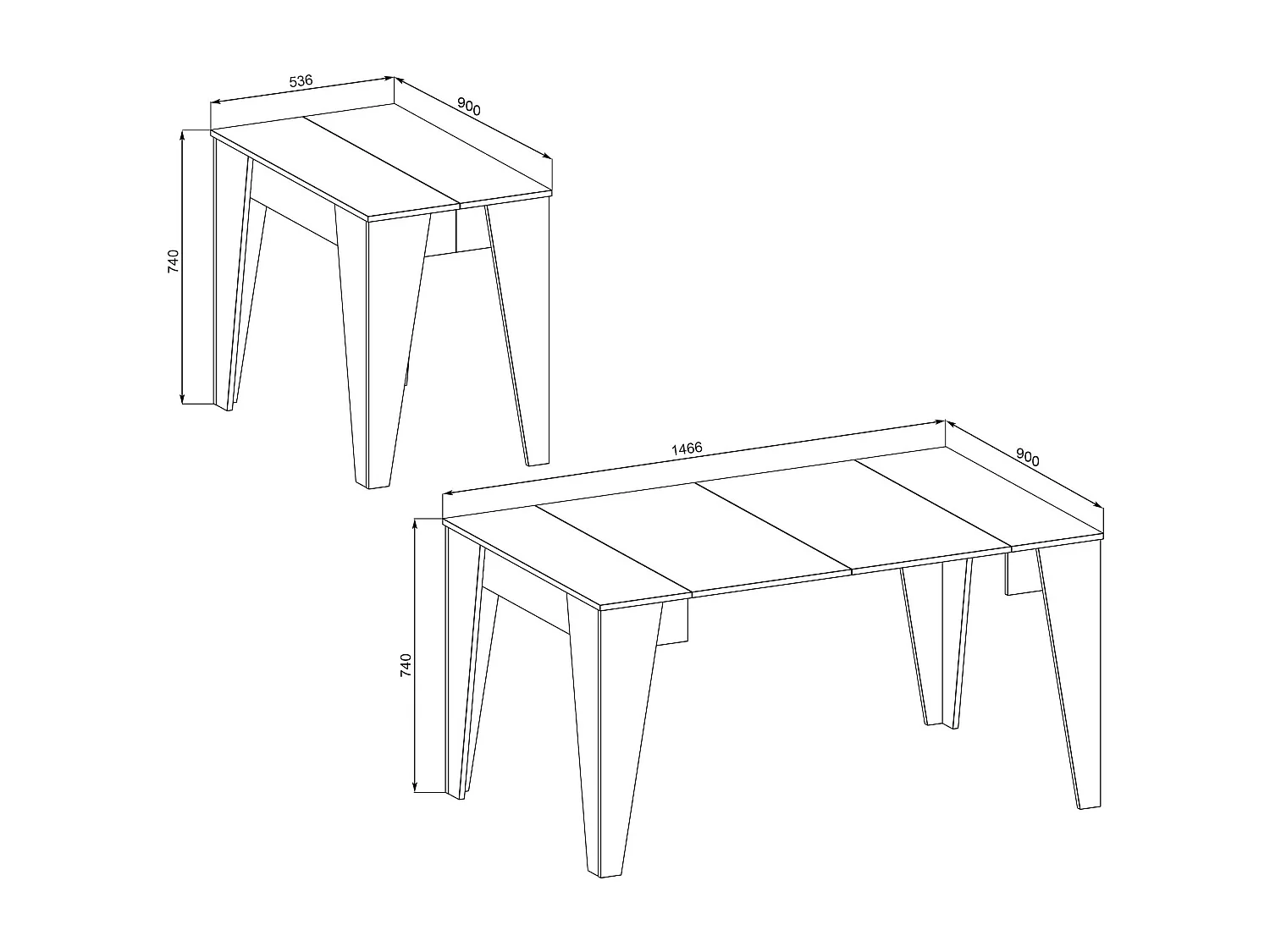 Mesa TM Consola de comedor extensible hasta 146 cm, color roble.