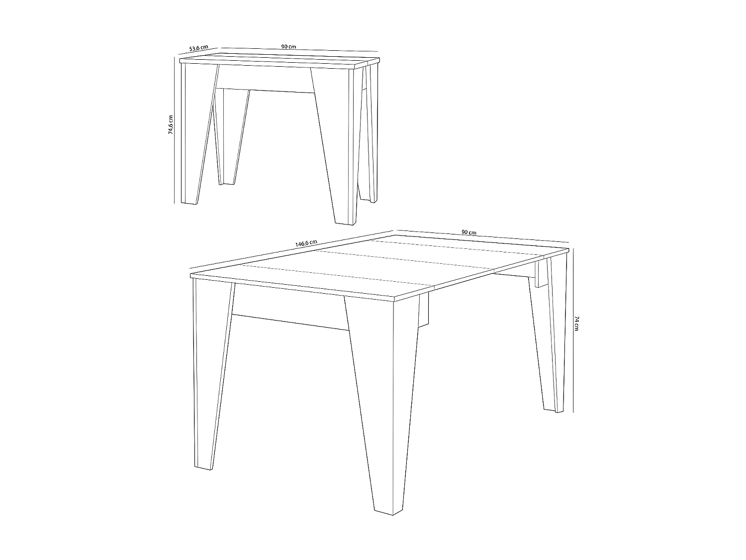 Mesa TM Consola de comedor extensible hasta 146 cm, color roble.