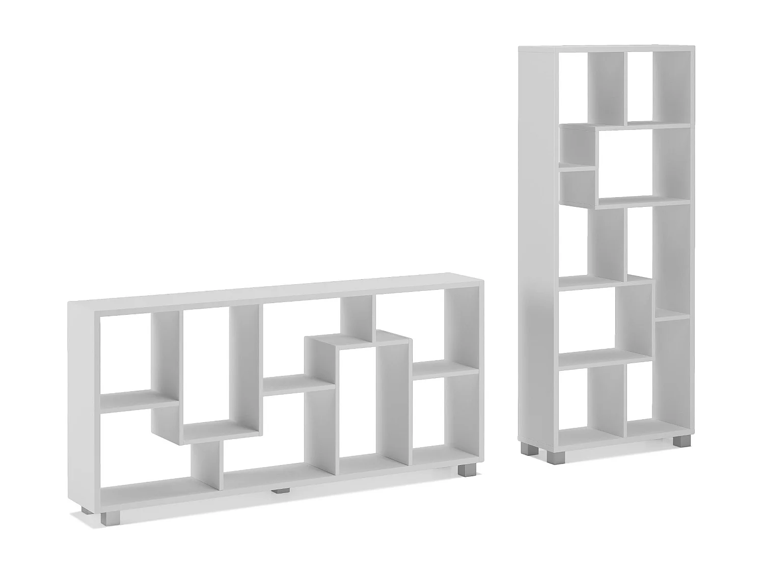 Estante de design de sala de estar, cor Branco, 68,5x161x25cm