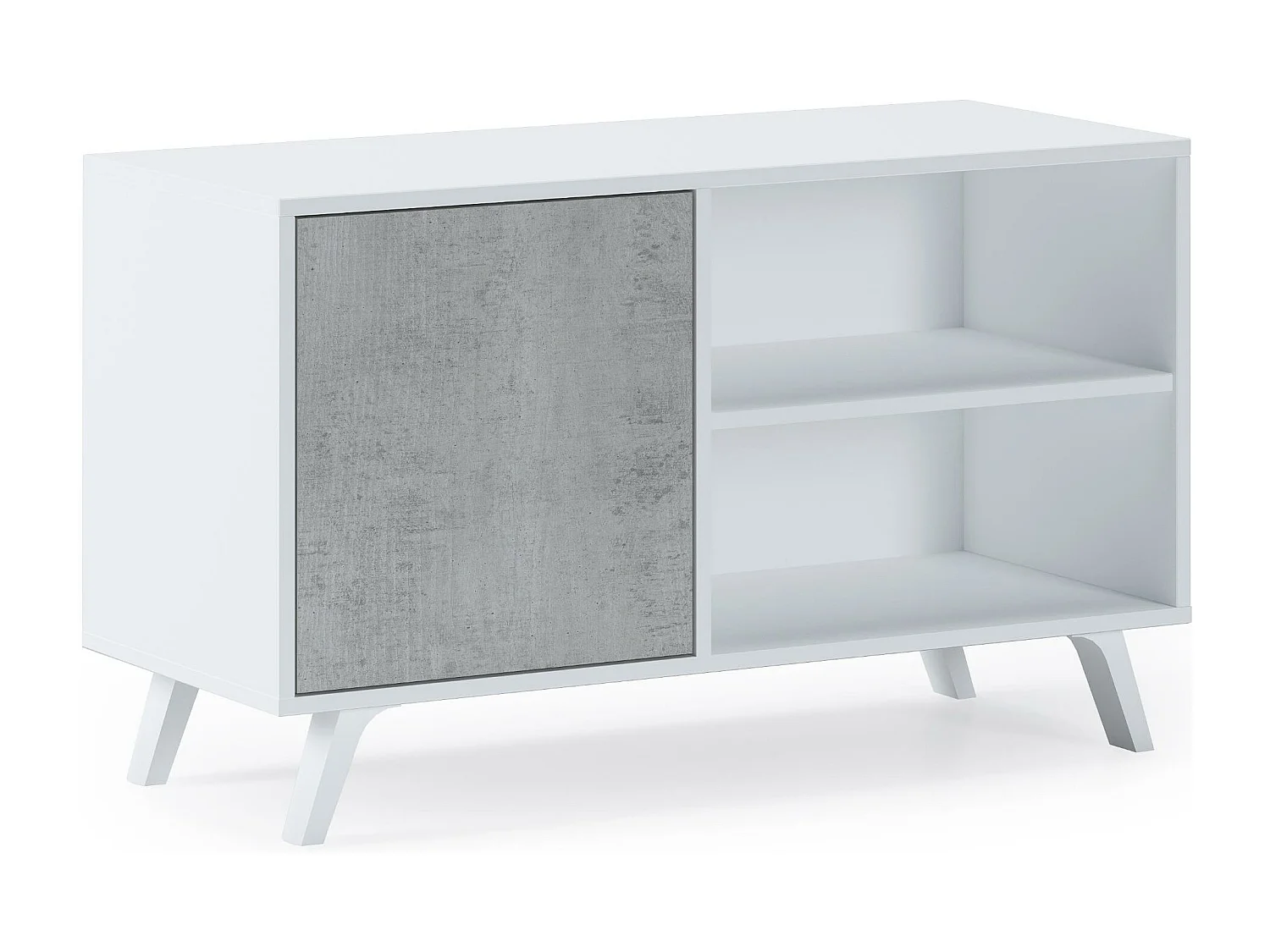 Televisiemeubels, Windmodel, 95x40x57cm, Eetkamer, Wit en cement, Moderne stijl