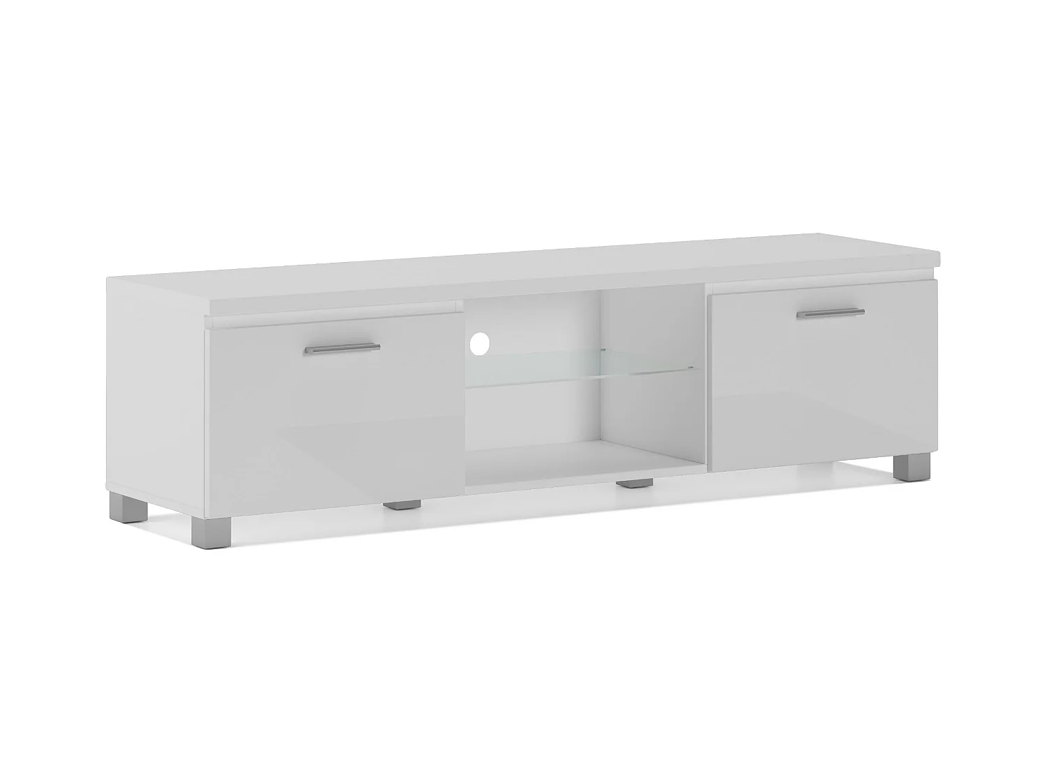 Televisiemeubels, Kwaliteit melamine afwerking, 150x40x42cm, Eetkamer, Wit, Moderne stijl