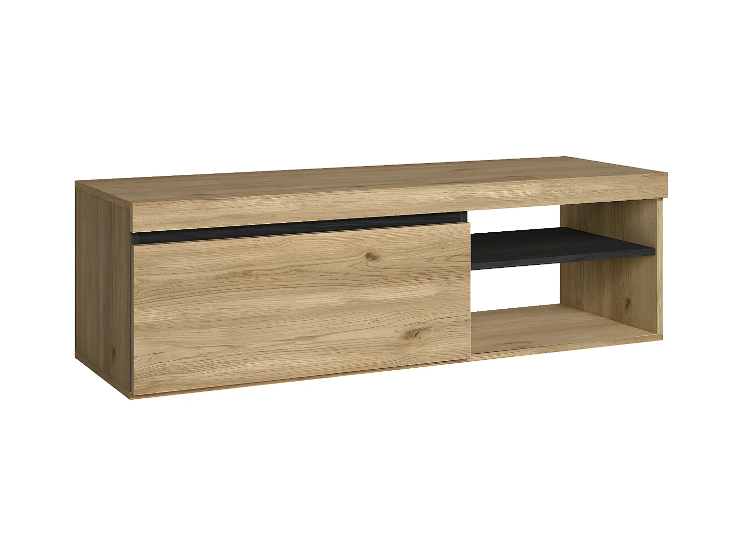 TV-meubel "Naturale", Eik/Zwart,  Medium, nordic