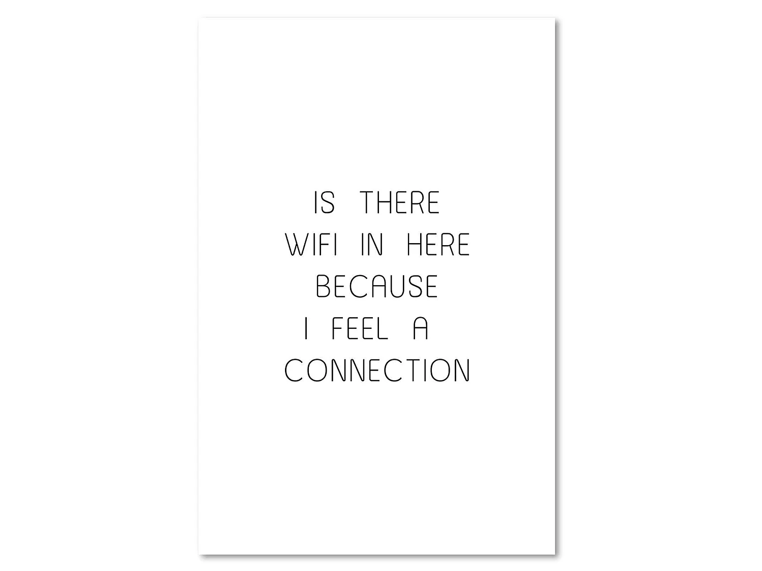 Tableau bois il y a le wi-fi - 40 x 60 cm