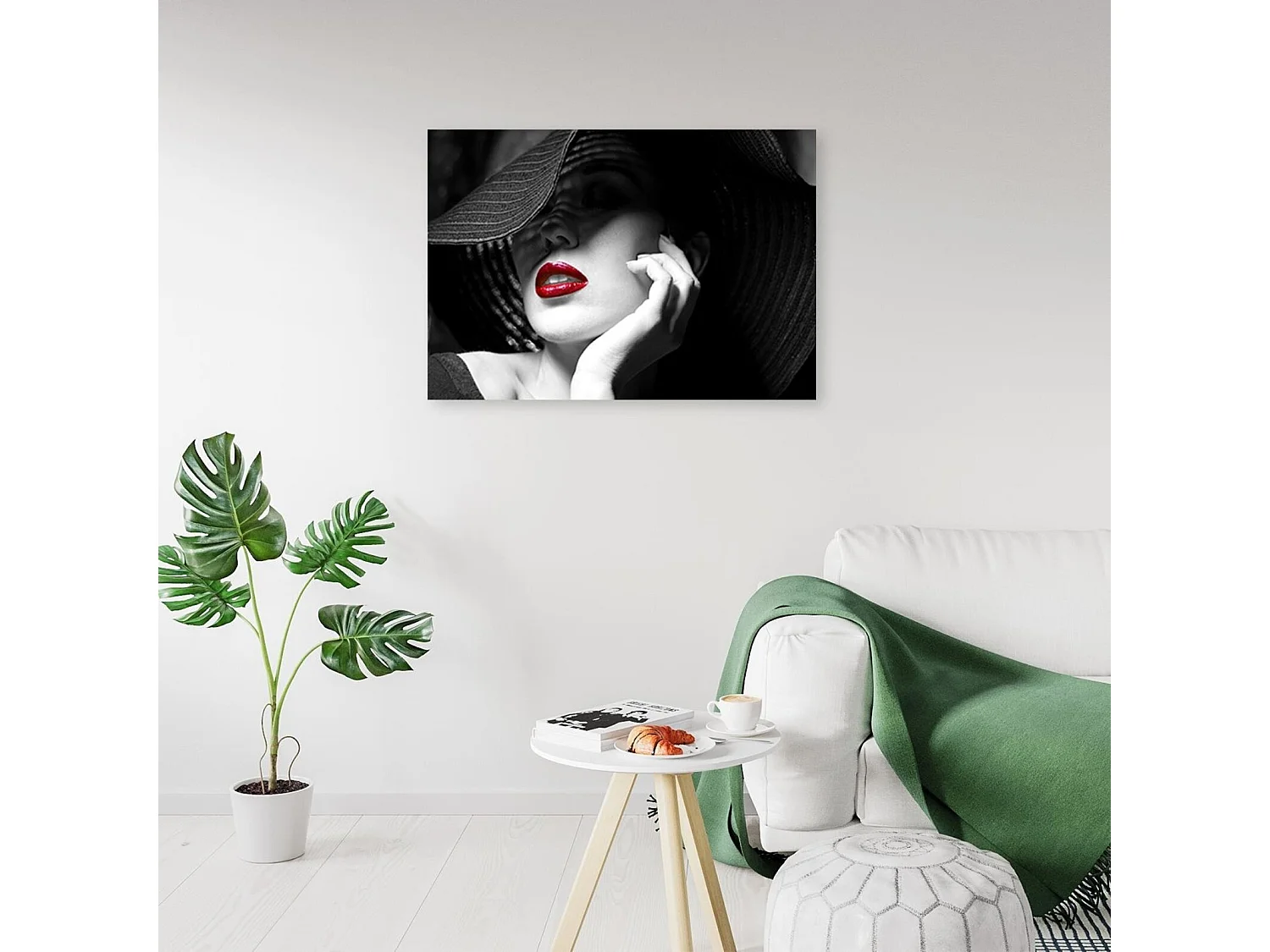 Tableau bois mystère femme - 90 x 60 cm