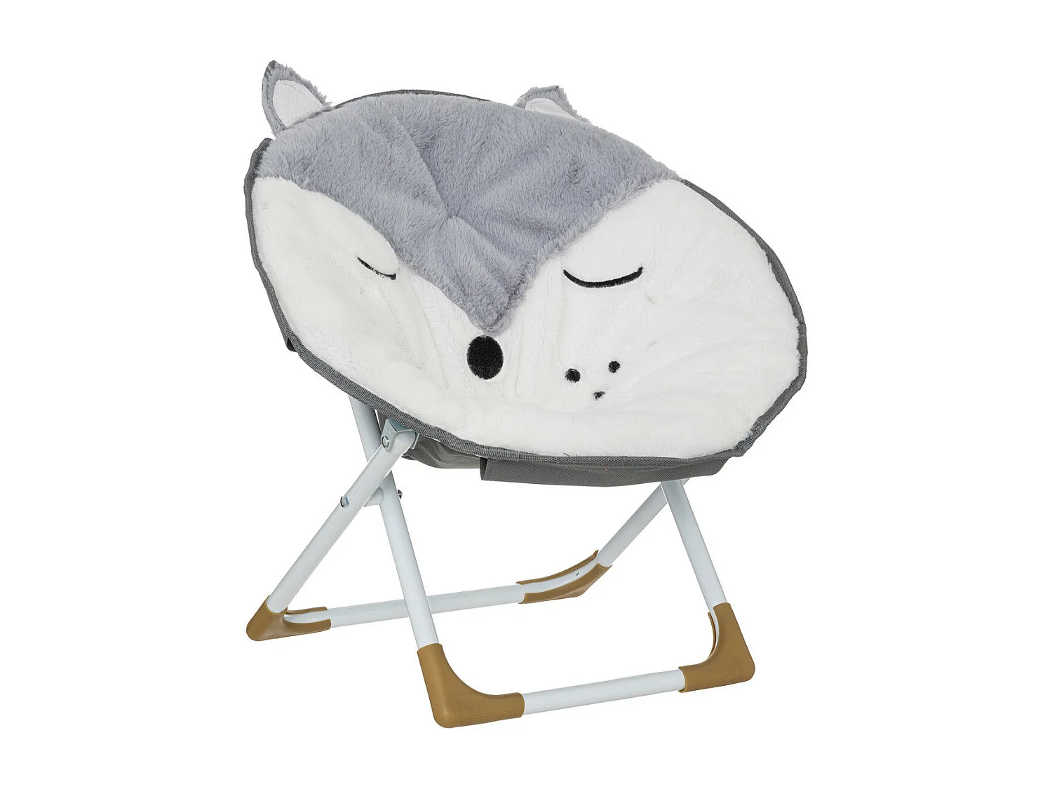 Fauteuil Renard pour Enfant en tissu blanc et gris