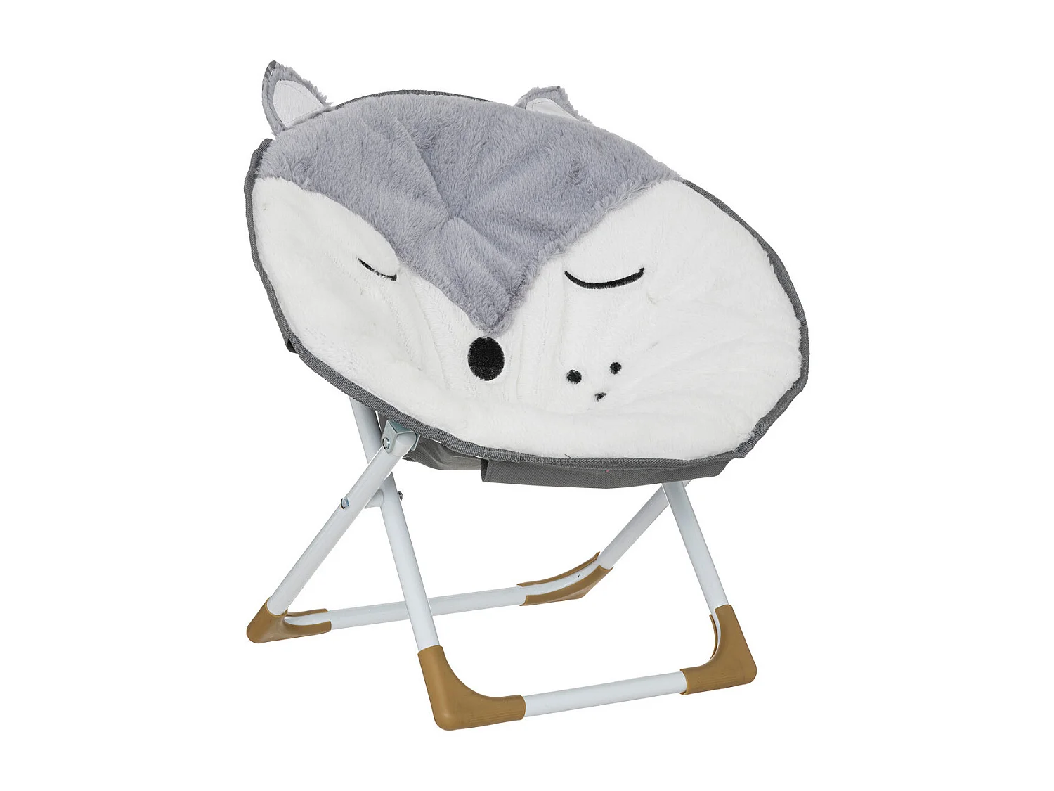 Fauteuil Renard pour Enfant en tissu blanc et gris