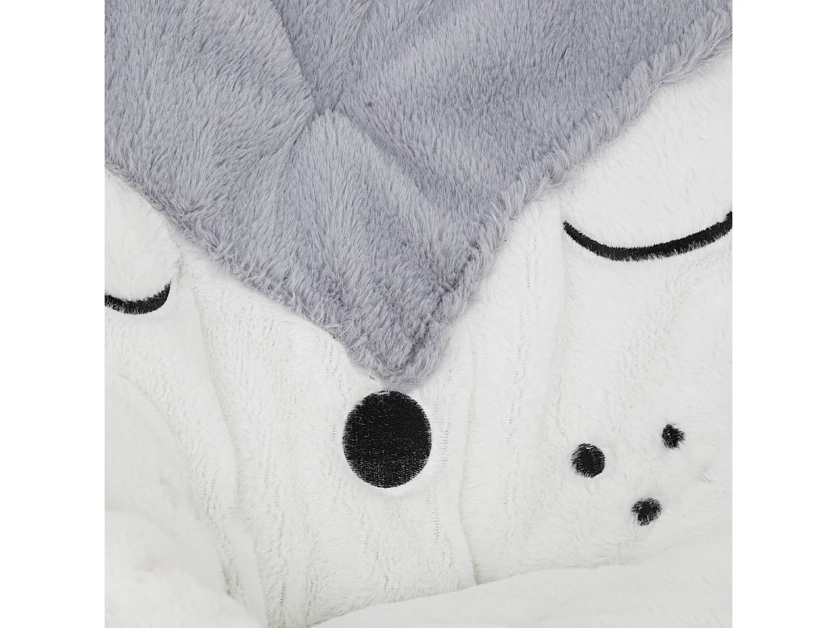 Fauteuil Renard pour Enfant en tissu blanc et gris