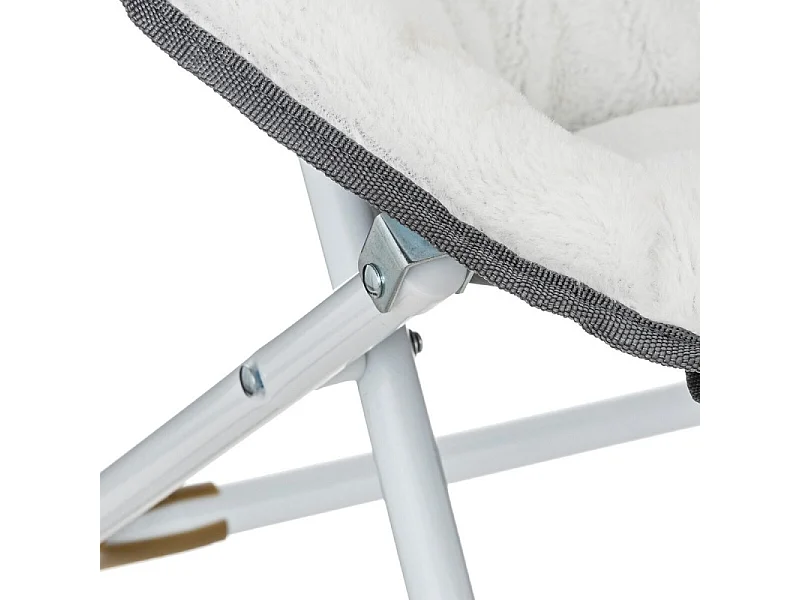 Fauteuil Renard pour Enfant en tissu blanc et gris