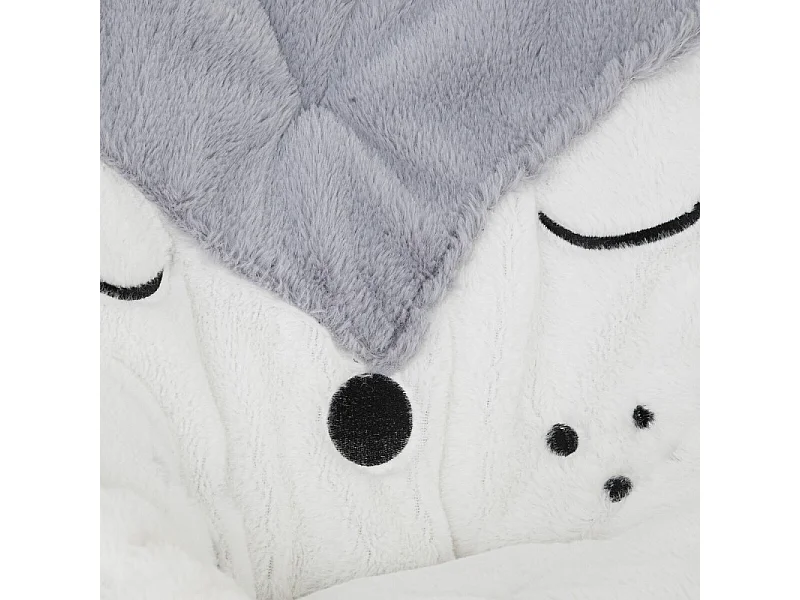 Fauteuil Renard pour Enfant en tissu blanc et gris