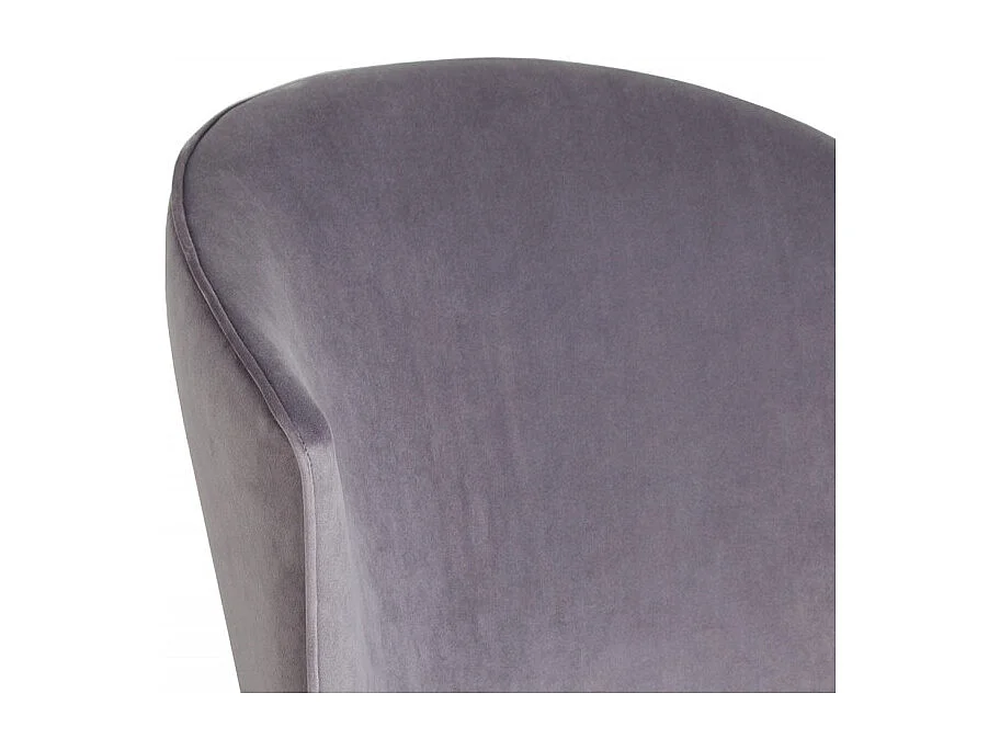 Lot de 2 chaises arrondi en velours gris pieds métal noir - LUCY