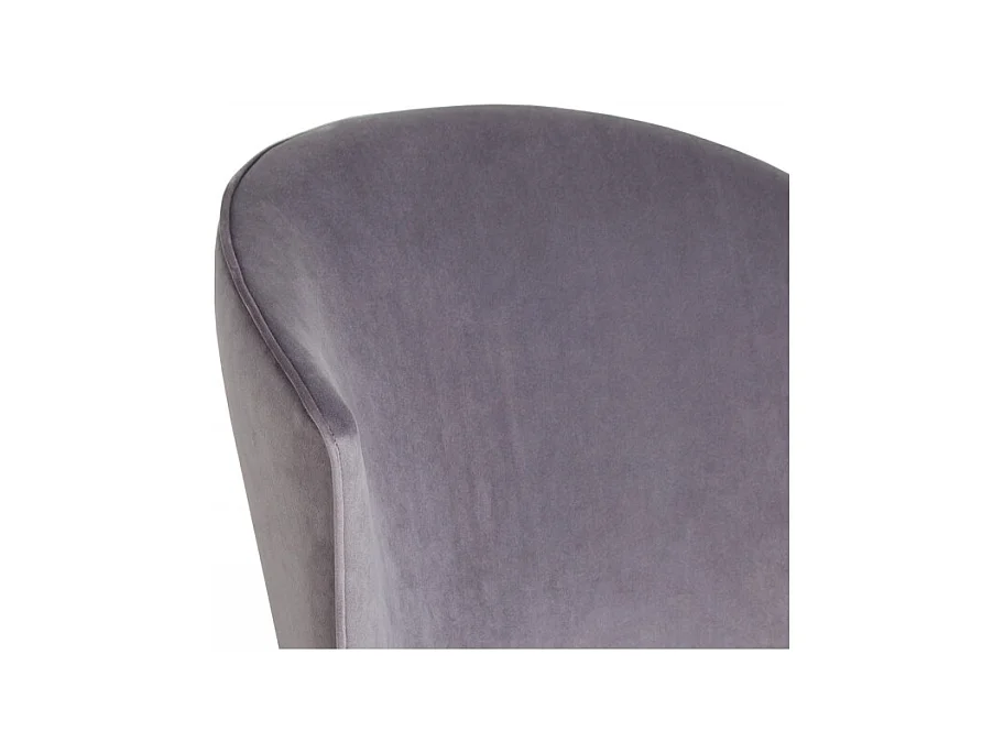 Lot de 2 chaises arrondi en velours gris pieds métal noir - LUCY