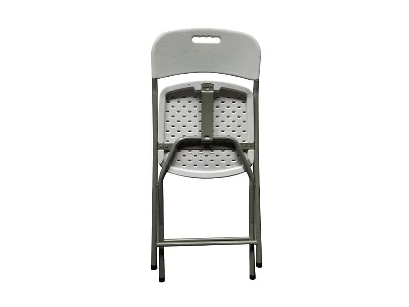 Set di 2 sedie pieghevoli bianche senza braccioli in acciaio verniciato a polvere 42x42x87 cm, struttura robusta Ø19 mm