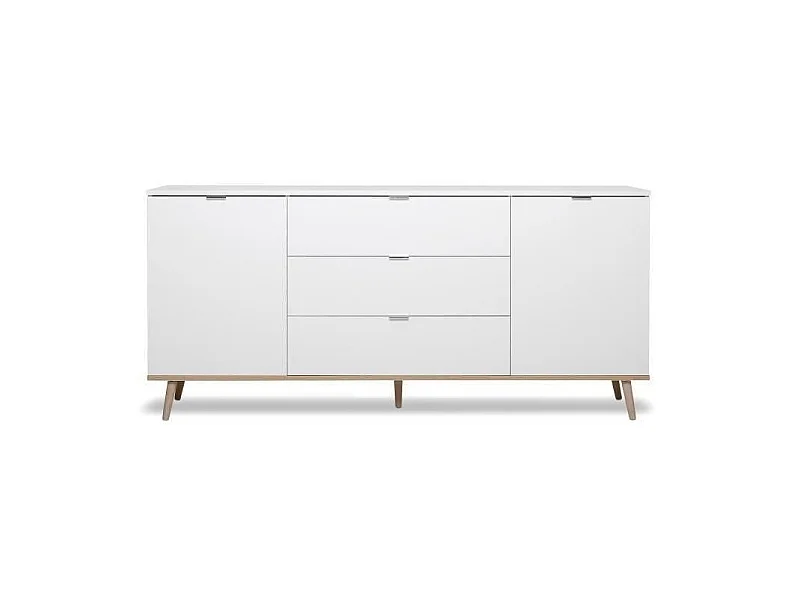 GOTEBORG Buffet bas - Style scandinave - Decor chene et blanc - L 180 cm