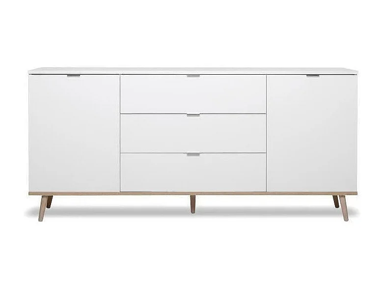 GOTEBORG Buffet bas - Style scandinave - Decor chene et blanc - L 180 cm