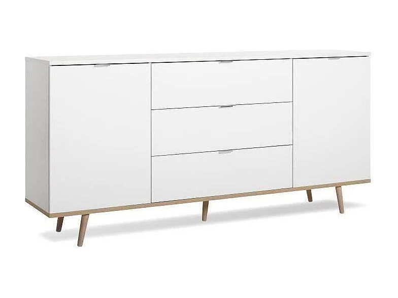 GOTEBORG Buffet bas - Style scandinave - Decor chene et blanc - L 180 cm