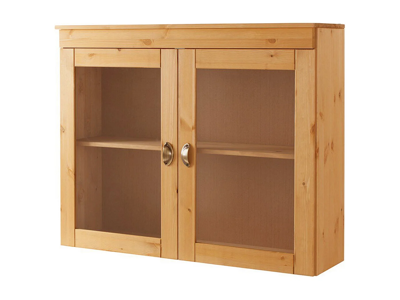 Toscana | Vitrine murale en bois naturel avec portes vitrées au style intemporel