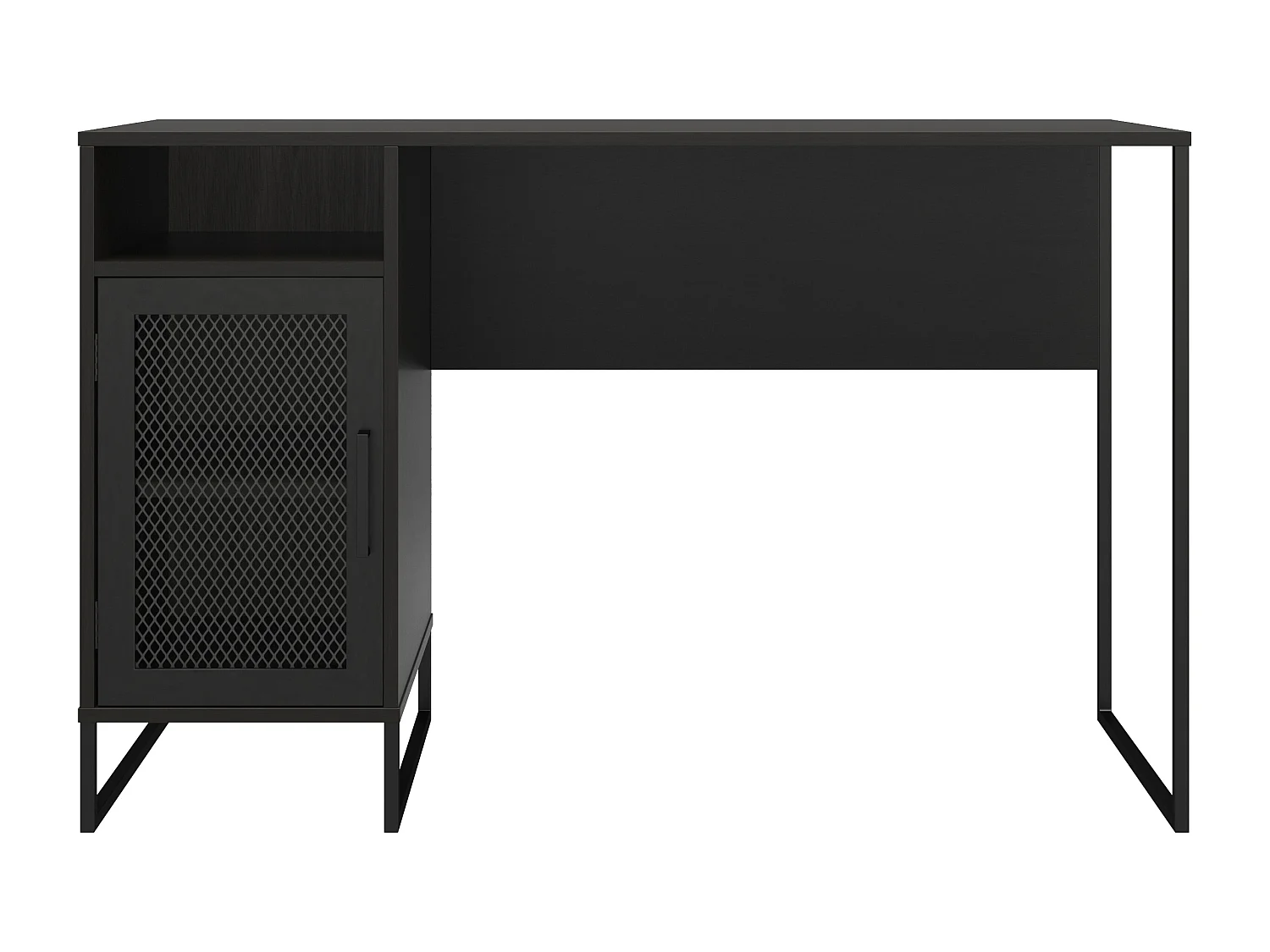 Purdue | Bureau ordinateur caisson 1 porte en MDF chêne noir
