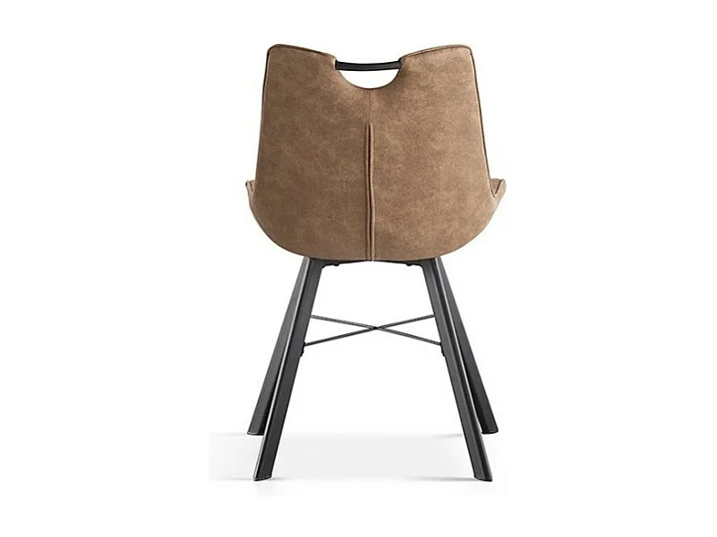 Stoel 'Paola' PU Microvezel Donkerbruin, afmetingen: H87 x B54 x D63 cm