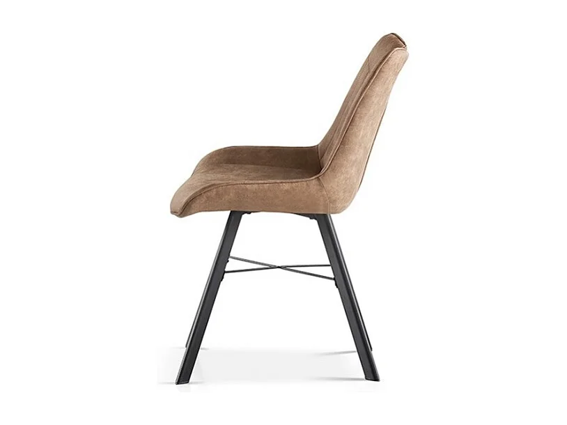 Stoel 'Paola' PU Microvezel Donkerbruin, afmetingen: H87 x B54 x D63 cm