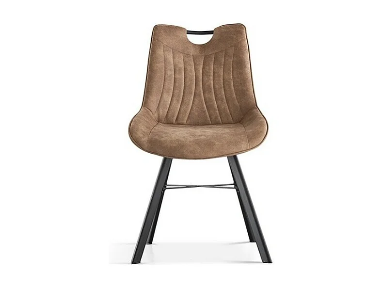 Stoel 'Paola' PU Microvezel Donkerbruin, afmetingen: H87 x B54 x D63 cm