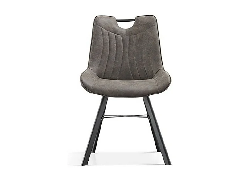 Stuhl 'Paola' PU Mikrofaser Dunkelgrau, Maße: H87 x B54 x T63 cm