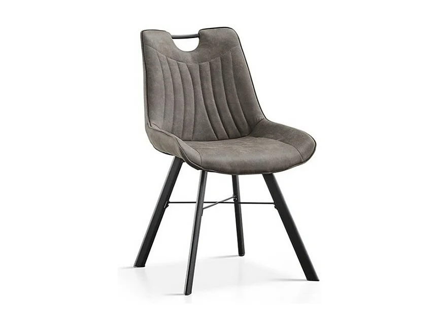 Silla 'Paola' PU Microfibra Gris Oscuro, dimensiones: H87 x L54 x P63 cm