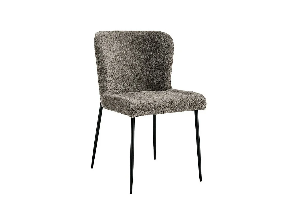 Stoel met Bouclé bekleding voor eetkamer in de kleur Zand. Collectie LISE