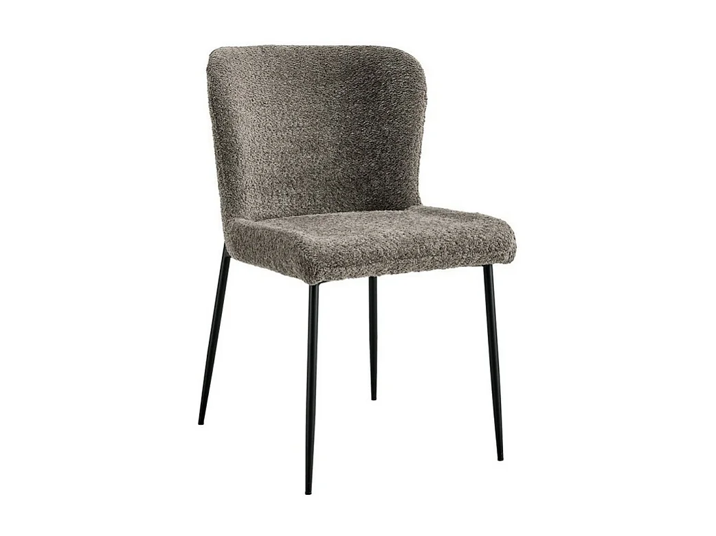 Cadeira revestida em Bouclé para sala de jantar na cor Areia. Coleção LISE