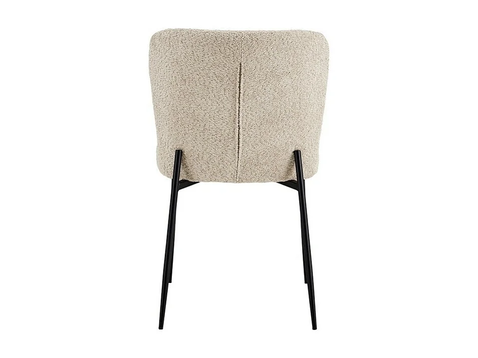 Cadeira com revestimento Bouclé para sala de jantar na cor Bege. Coleção LISE