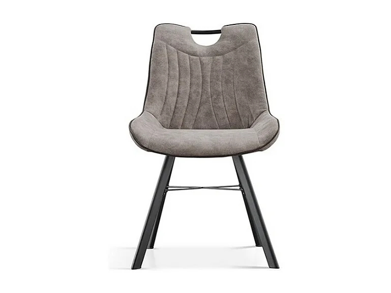 Stuhl 'Paola' PU Mikrofaser Hellgrau, Maße: H87 x B54 x T63 cm