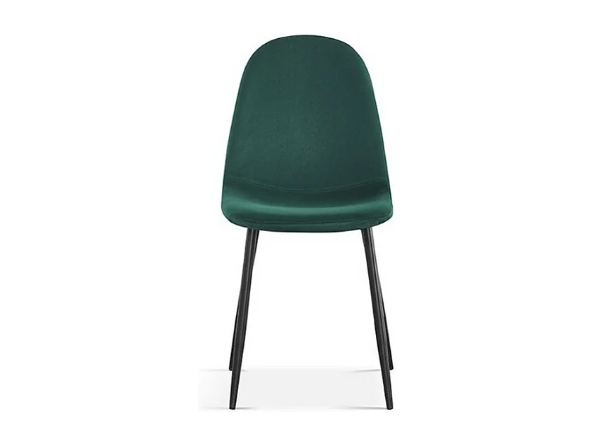Chaise BOÏ – Velours vert – Pieds métal noir – Design moderne