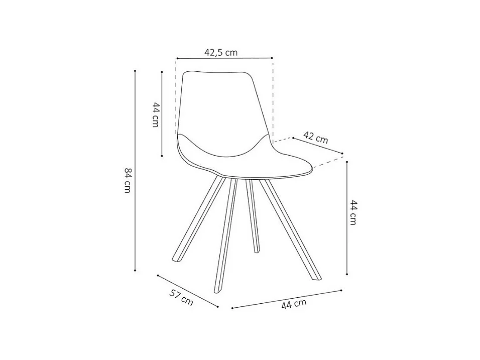Stuhl 'OSLO' PU Braun, Maße: H84 x B44 x T57 cm