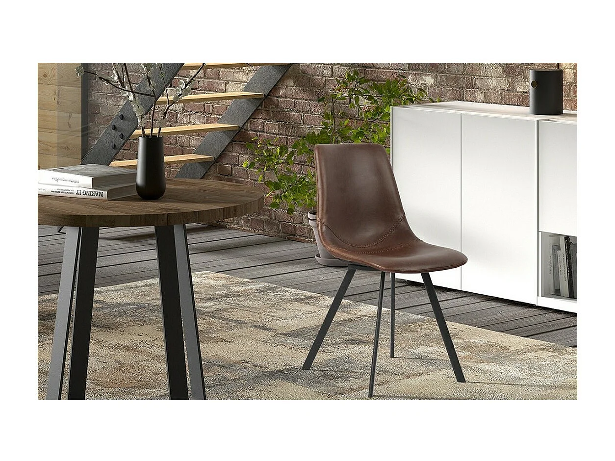 Stoel 'OSLO' PU Bruin, afmetingen: H84 x B44 x D57 cm