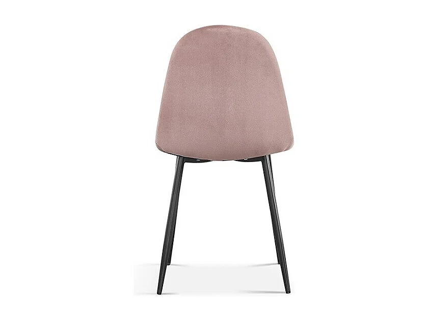 Chaise BOÏ – Velours rose – Pieds métal noir – Style design moderne