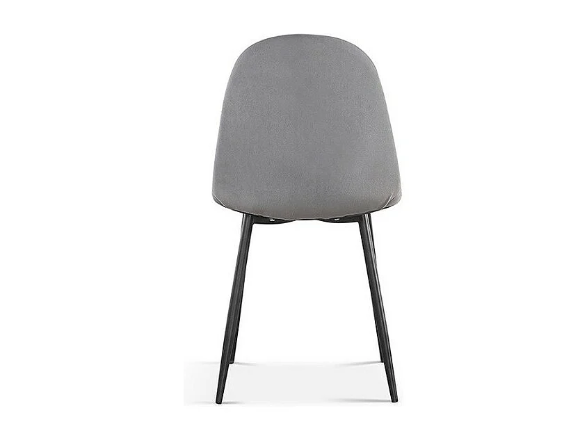 Chaise BOÏ – Velours gris – Pieds métal noir – Design moderne