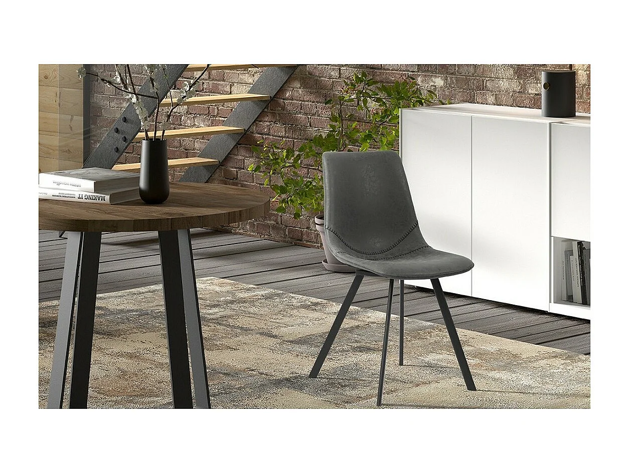 Sedia 'OSLO' in PU Nero, dimensioni: H84 x L44 x P57 cm